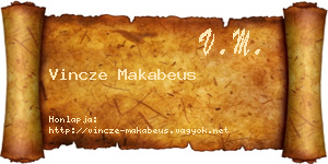 Vincze Makabeus névjegykártya